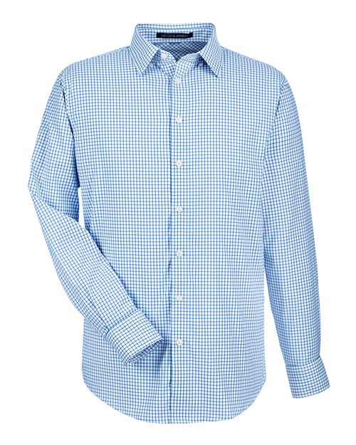 Load image into Gallery viewer, Devon & Jones DG540 Men's CrownLux Performance® Micro Windowpane Woven Dress Shirt - French Blue/ White