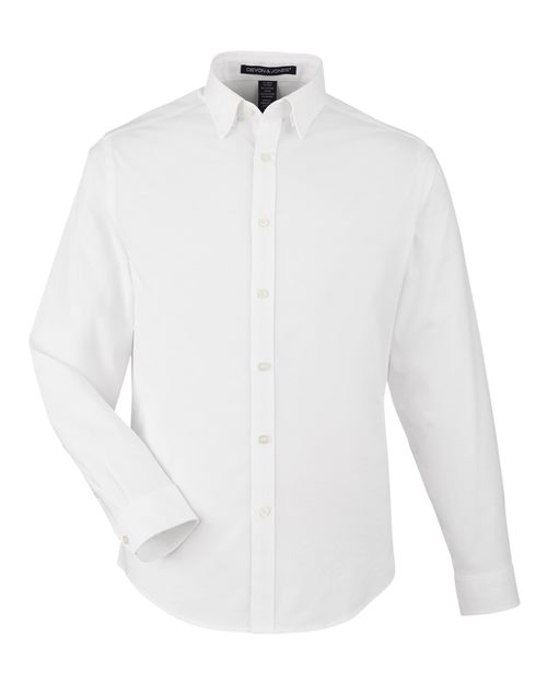 Load image into Gallery viewer, Devon & Jones DG505 Men's CrownLux Performance® Spencer Poplin Dress Shirt - White