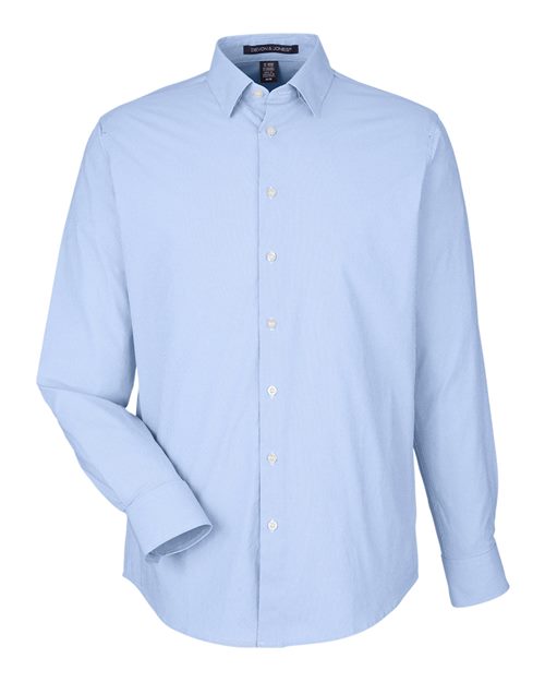 Load image into Gallery viewer, Devon & Jones DG537 Men's CrownLux Performance® Microstripe Dress Shirt - French Blue/ White