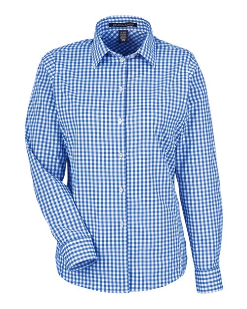 Load image into Gallery viewer, Devon & Jones DG536W Women's CrownLux Performance® Gingham Dress Shirt - French Blue/ White
