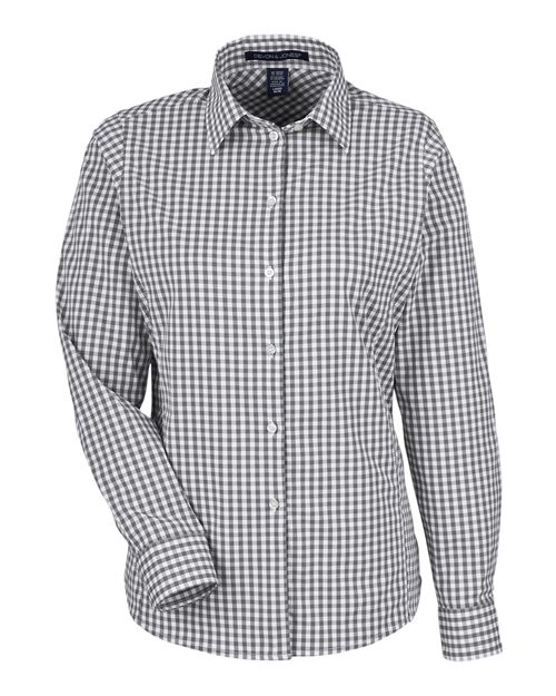 Load image into Gallery viewer, Devon & Jones DG536W Women's CrownLux Performance® Gingham Dress Shirt - Graphite/ White