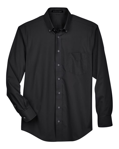 Load image into Gallery viewer, Devon & Jones D620T Men's Tall Crown Collection® Broadcloth Woven Dress Shirt - Black