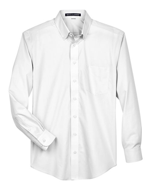 Load image into Gallery viewer, Devon & Jones D620T Men's Tall Crown Collection® Broadcloth Woven Dress Shirt - White