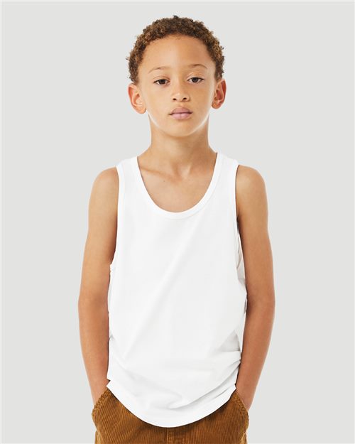 Load image into Gallery viewer, Youth Heather CVC Tank — blank tank top for DTF printing