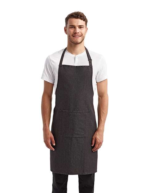 Load image into Gallery viewer, Artisan Collection by Reprime RP154 Recycled Pocket Bib Apron - Black Denim