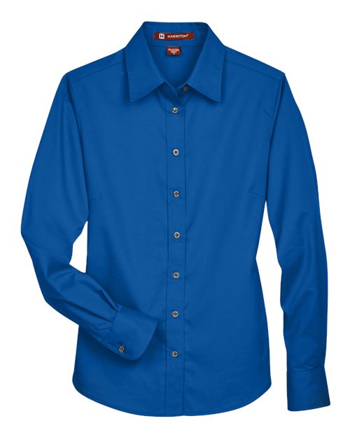 Load image into Gallery viewer, Harriton M500W Women's Easy Blend™ Twill Dress Shirt with Stain-Release - French Blue