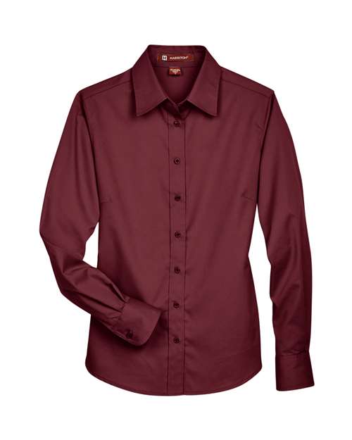 Load image into Gallery viewer, Harriton M500W Women's Easy Blend™ Twill Dress Shirt with Stain-Release - Wine