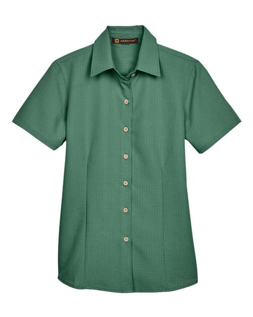 Load image into Gallery viewer, Harriton M560W Women's Barbados Textured Camp Shirt - Palm Green