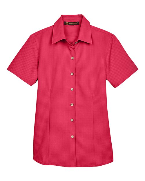 Load image into Gallery viewer, Harriton M560W Women's Barbados Textured Camp Shirt - Parrot Red