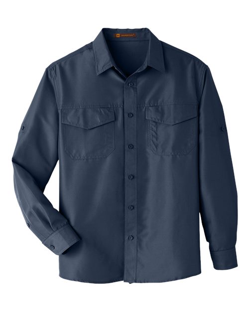 Load image into Gallery viewer, Harriton M580L Men's Key West Performance Staff Shirt - Navy