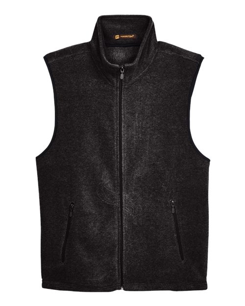 Load image into Gallery viewer, Harriton M985 Unisex Fleece Full-Zip Vest - Black