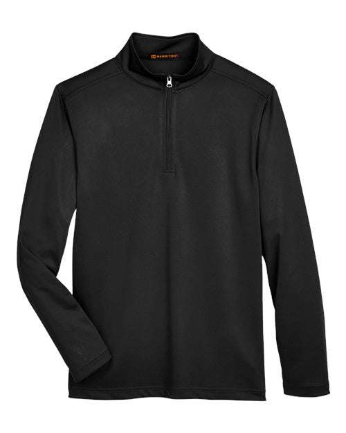 Load image into Gallery viewer, Harriton M748 Men's Advantage Snag Protection Plus Quarter-Zip Pullover - Black