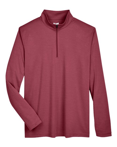 Load image into Gallery viewer, Team 365 TT31H Men's Zone Sonic Heather Performance Quarter-Zip Pullover - Sport Maroon Heather