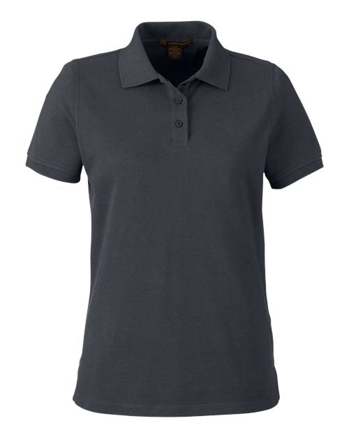 Load image into Gallery viewer, Harriton M205W Women's Valiant Cotton Snag Protect Polo - Dark Charcoal