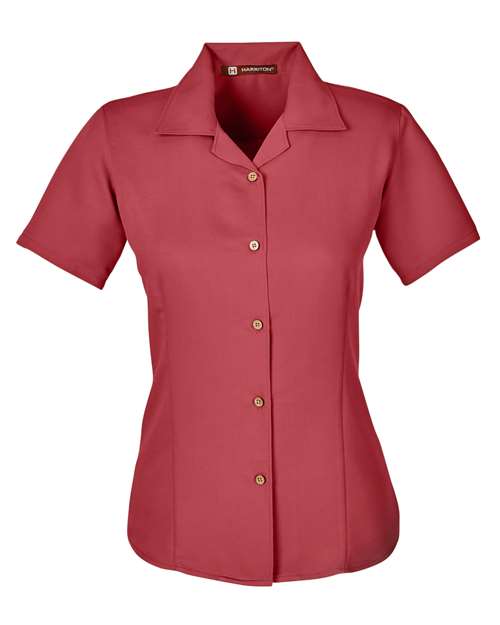 Load image into Gallery viewer, Harriton M570W Women's Bahama Cord Camp Shirt - Tile Red