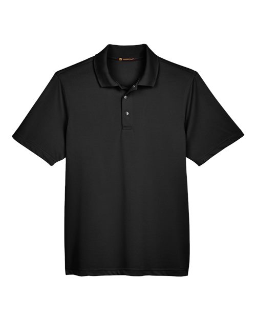 Load image into Gallery viewer, Harriton M345 Men's Advantage Snag Protection Plus IL Snap Placket Polo - Black
