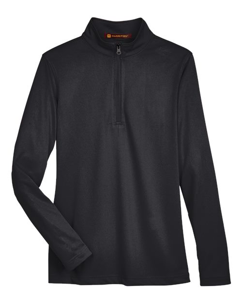 Load image into Gallery viewer, Harriton M748W Women's Advantage Snag Protection Plus Quarter-Zip Pullover - Black