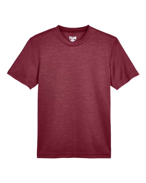 Load image into Gallery viewer, Team 365 TT11HY Youth Sonic Heather Performance T-Shirt - Sport Maroon Heather