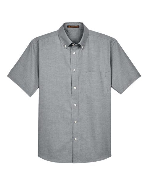 Load image into Gallery viewer, Harriton M600S Men's Oxford Short Sleeve with Stain-Release - Oxford Grey