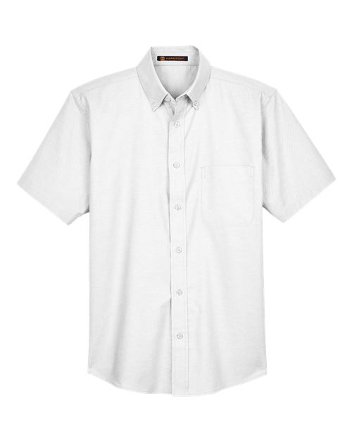 Load image into Gallery viewer, Harriton M600S Men's Oxford Short Sleeve with Stain-Release - White