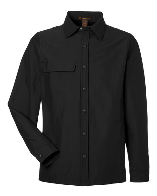 Load image into Gallery viewer, Harriton M72 Unisex Flex Twill Overshirt Jacket - Black