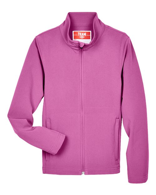 Load image into Gallery viewer, Team 365 TT80Y Youth Leader Soft Shell Jacket - Sport Charity Pink