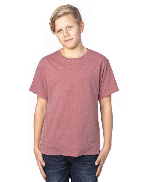 Load image into Gallery viewer, Threadfast Apparel 600A Youth Ultimate CVC T-Shirt - Maroon Heather