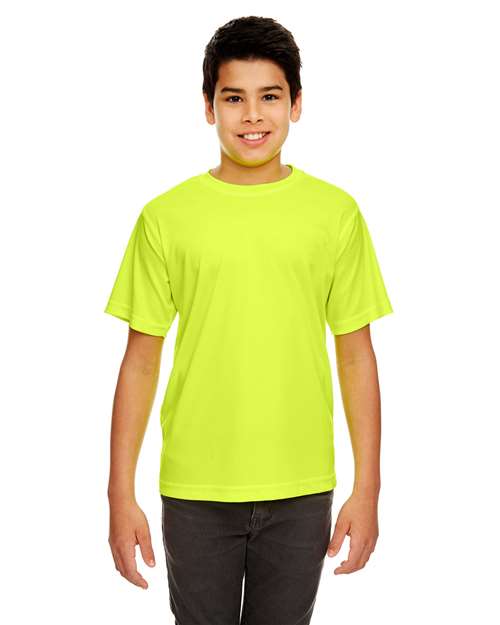 Load image into Gallery viewer, UltraClub 8420Y Youth Cool & Dry Sport Performance Interlock T-shirt - Bright Yellow