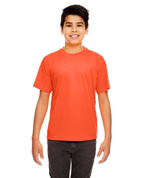 Load image into Gallery viewer, UltraClub 8420Y Youth Cool & Dry Sport Performance Interlock T-shirt - Orange