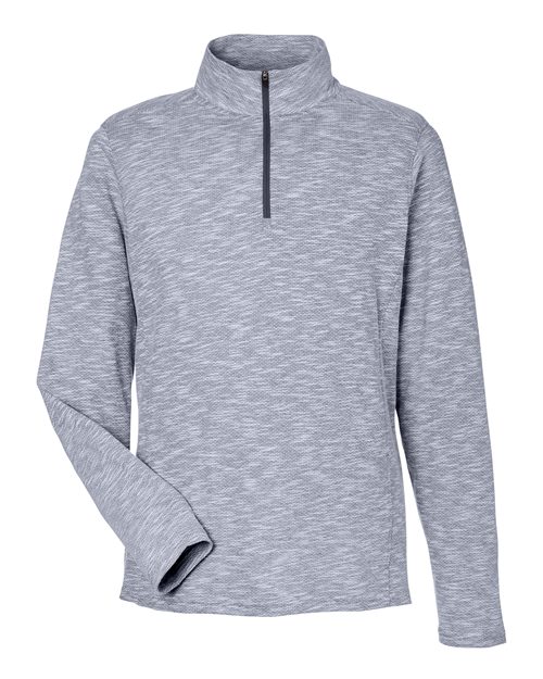 Load image into Gallery viewer, North End NE415 Men's Eclipse Jacquard Quarter-Zip Pullover - Classic Navy Heather