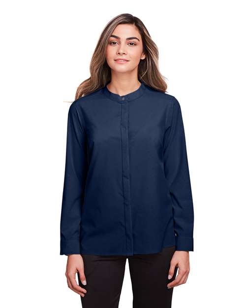 Load image into Gallery viewer, North End NE500W Women's Borough Stretch Performance Shirt - Classic Navy