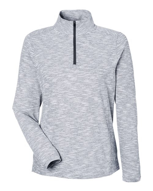 Load image into Gallery viewer, North End NE415W Women's Eclipse Jacquard Quarter-Zip Pullover - Black Heather