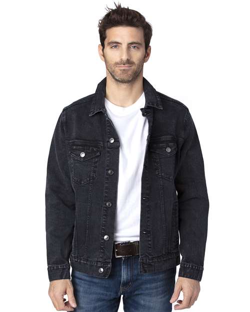 Load image into Gallery viewer, Threadfast Apparel 370J Unisex Denim Jacket - Black Denim