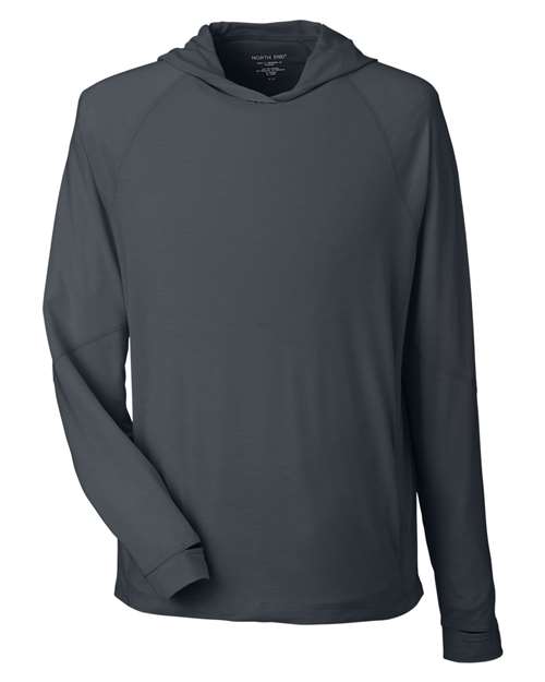 Load image into Gallery viewer, North End NE105 Unisex JAQ Stretch Performance Hooded Long Sleeve T-Shirt - Carbon