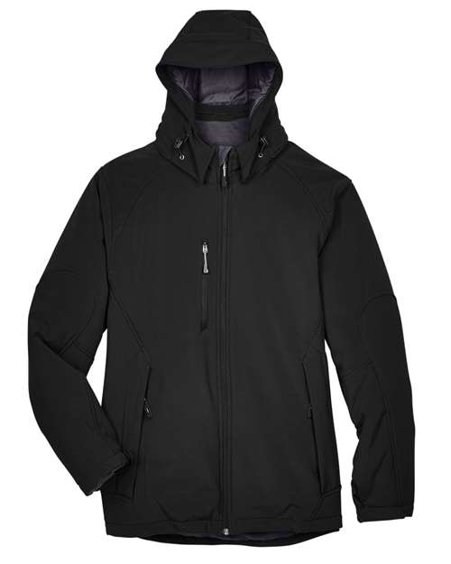Load image into Gallery viewer, North End 88159 Men's Glacier Insulated Three-Layer Softshell with Detachable Hood - Black