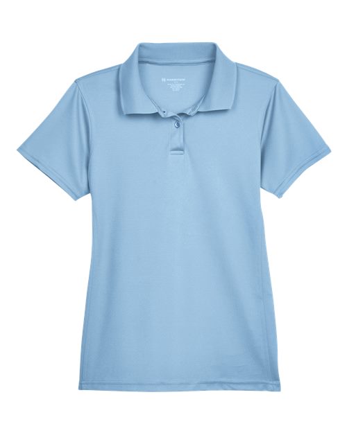 Load image into Gallery viewer, Harriton M315W Women's Polyester Jersey Polo - Light Blue