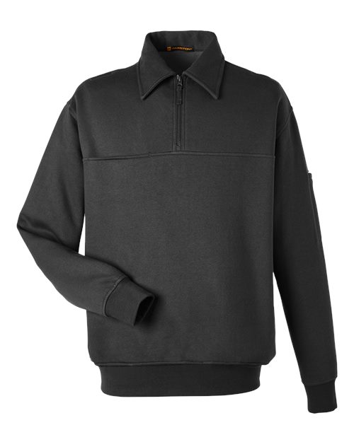 Load image into Gallery viewer, Harriton M712 Unisex ClimaBloc™ Heavyweight Tactical Quarter-Zip Pullover - Black