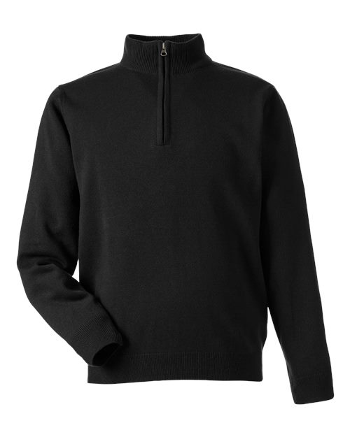 Load image into Gallery viewer, Harriton M421 Unisex Pilbloc™ Quarter-Zip Pullover Sweater - Black
