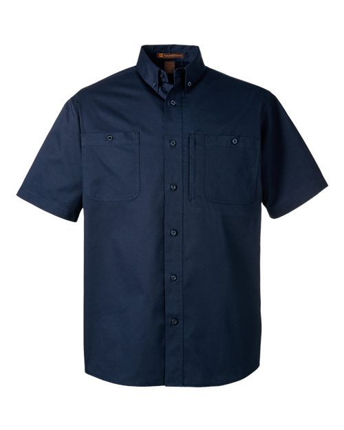 Load image into Gallery viewer, Harriton M585 Men's Advantage IL Short Sleeve Work Shirt - Dark Navy
