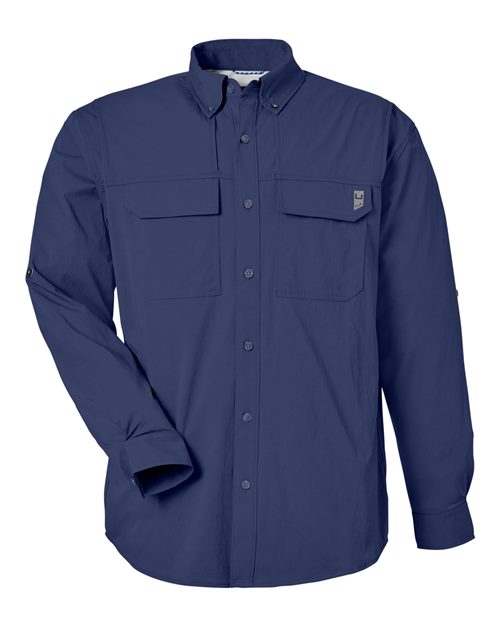 Load image into Gallery viewer, HUK H150184 Men's Creekbed Pocket Fishing Shirt - Naval Academy