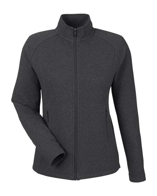 Load image into Gallery viewer, North End NE727W Women's Spirit Textured Full-Zip - Black Heather