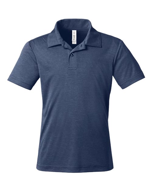 Load image into Gallery viewer, Team 365 TT51HY Youth Zone Sonic Heather Performance Polo - Sport Dark Navy Heather