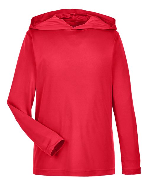 Load image into Gallery viewer, Team 365 TT41Y Youth Zone Performance Hooded Long Sleeve T-Shirt - Sport Red