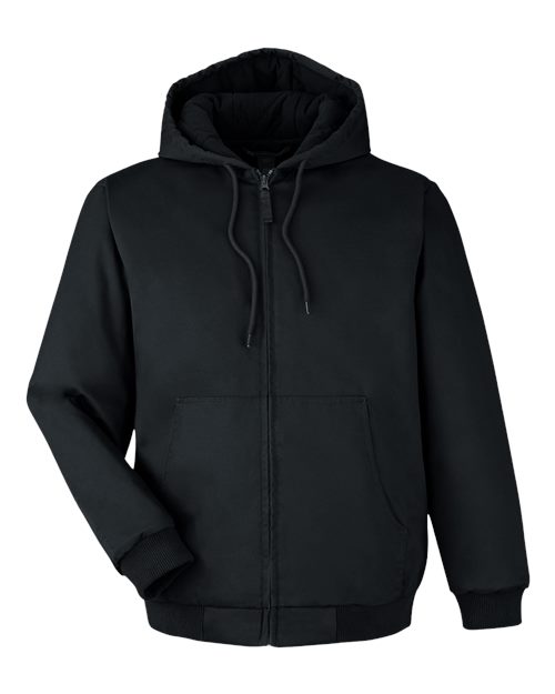 Load image into Gallery viewer, Harriton M722T Unisex Tall ClimaBloc® Heavyweight Hooded Full-Zip Jacket - Black