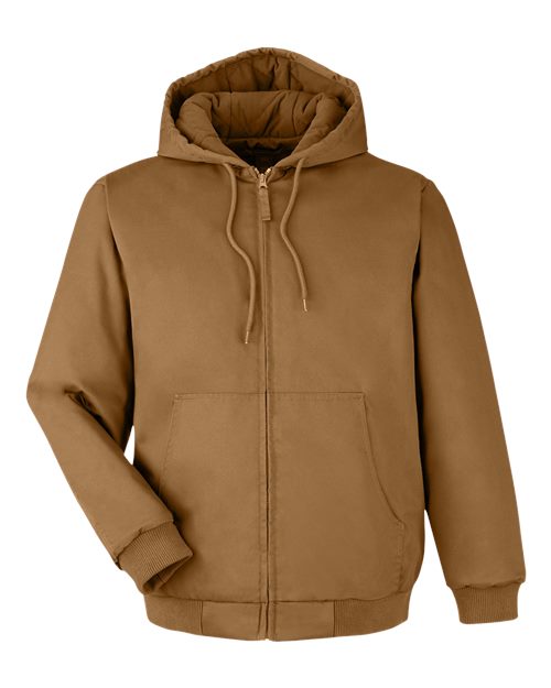 Load image into Gallery viewer, Harriton M722T Unisex Tall ClimaBloc® Heavyweight Hooded Full-Zip Jacket - Duck Brown