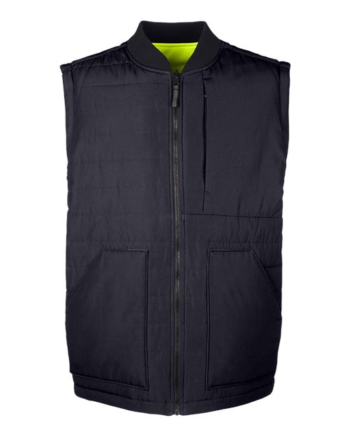 Load image into Gallery viewer, Harriton M776 Unisex Dockside Interactive Reversible Freezer Vest - Black/ Safety Yellow