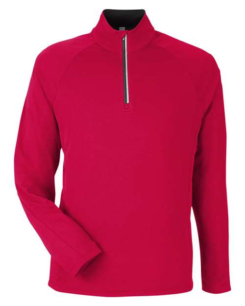 Load image into Gallery viewer, CORE365 CE418 Men's Origin Performance Pique Quarter-Zip Pullover - Classic Red/ Carbon