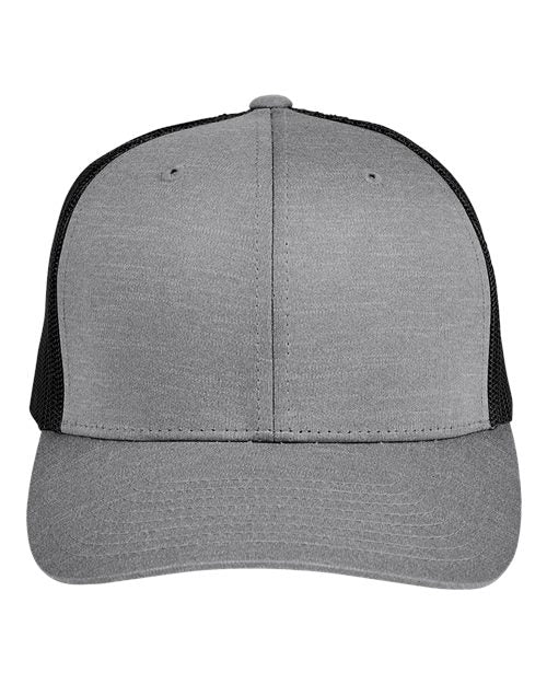 Load image into Gallery viewer, Team 365 TT802Y Youth Zone Peformance Trucker Cap by Yupoong - Dark Grey Heather/ Black