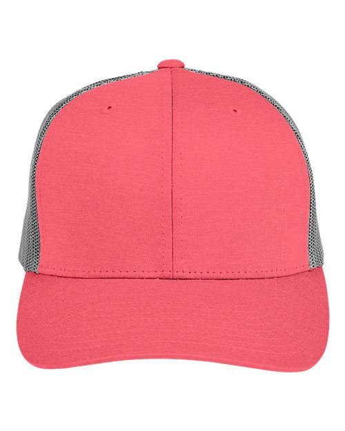 Load image into Gallery viewer, Team 365 TT802Y Youth Zone Peformance Trucker Cap by Yupoong - Sport Red Heather/ Sport Graphite