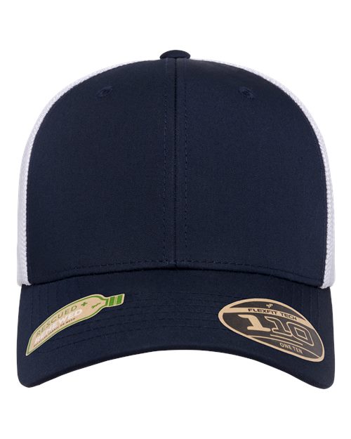 Load image into Gallery viewer, Flexfit 110R 110® Recycled Mesh Cap - Navy/ White